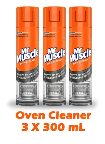 Mr Muscle Oven Cleaner , Specialist Oven Cleaning Spray for Grease & Food Spills- Pack of 3 x 300ml