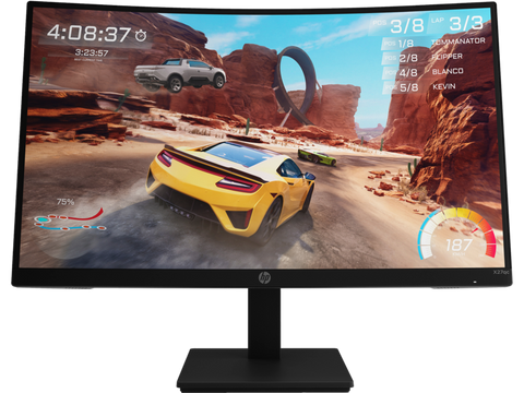 HP X27qc Curved Gaming Monitor, 165Hz, VA, Full HD (2560 x 1440), 27 Inch, 1ms response time, AMD Freesync Premium, (1 HDMI, 1 DP) - Black