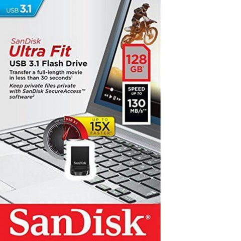 Sandisk Ultra Fit 128GB USB 3.1 Flash Drive 130MB/s SDCZ430 128G