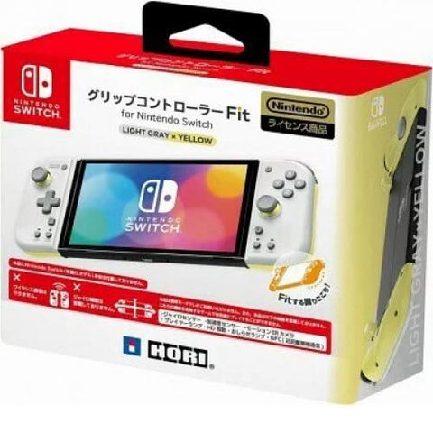 Nintendo Switch NS Hori Grip Controller (Light Gray x Yellow)