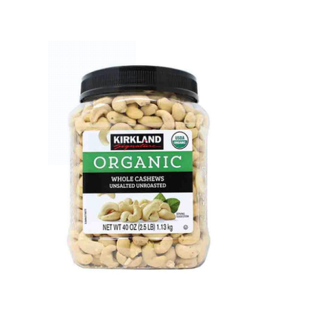Kirkland Signature Organic Whole Cashews Unsalted And Unroated 1.13kg