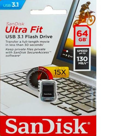 Sandisk Ultra Fit 64GB USB 3.1 Flash Drive 130MB/s SDCZ430 064G