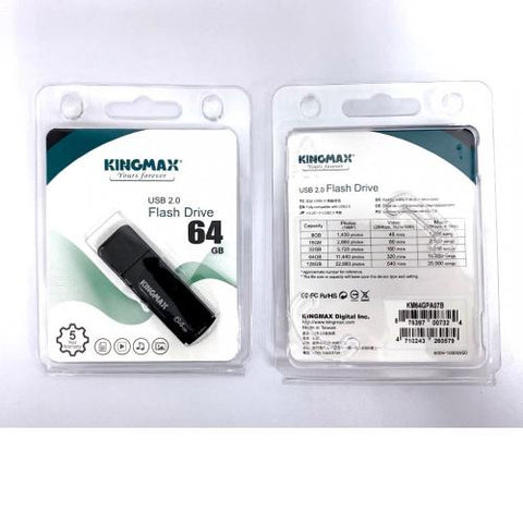 Kingmax PA-07 64GB USB 2.0 Flash Drive Black Color KM64GPA07B