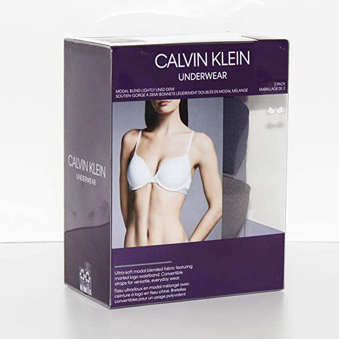 Calvin Klein Modal Blend Lightly Lined Demi Women's Bra (Pack of 2).