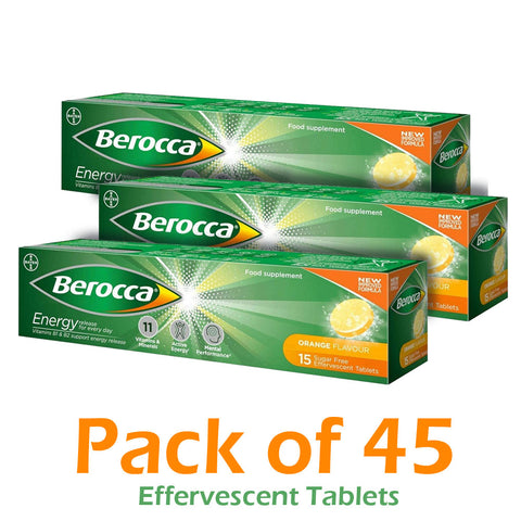 Berocca Orange Flavour Sugar Free  Effervescent Vitamin Tablets
