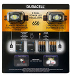 Duracell Broadview 650 Lumens Rechargeable Dual Powered - 2 Pack LED Headlamps