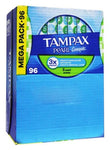 Tampax Pearl Compak  96-Piece Super Leak Guard Protection Tampons with 3x comfort - 4 X 24 Packs