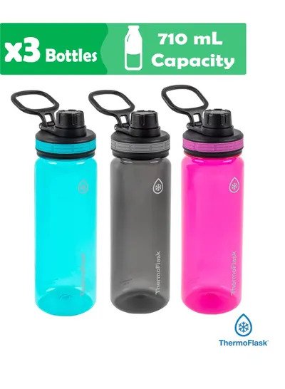 Thermoflask Tritan 709 mL (24 oz.) Water Bottle, 3-pack