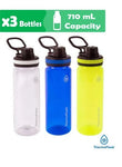 ThermoFlask 3-Piece Tritan Water Bottle with Spill-proof Shatter-proof 710ml Capacity