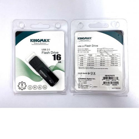Kingmax PA-07 16GB USB 2.0 Flash Drive Black Color KM16GPA07B