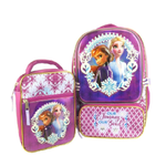 Disney Frozen II 16 Inch Full Size Backpack w/Detachable Lunch Bag, Pink