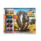 Hot Wheels Monster Truck Loop Challenge Track Play Set 4 Trucks + 4 Cars