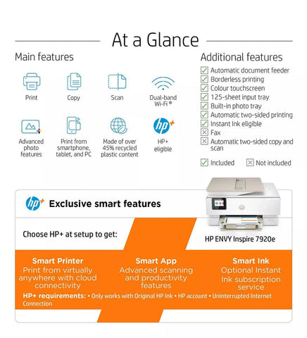 HP ENVY Inspire 7220e All-in-One Wireless Printer, HP+ Enabled & HP In –