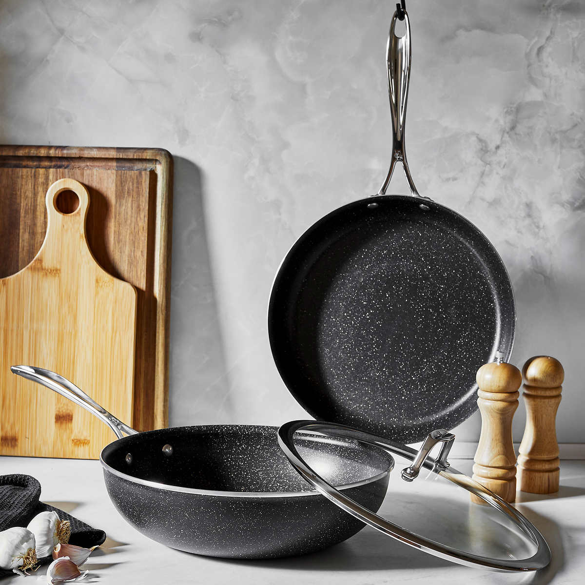Henckels Capri Granitium - Set di padelle antiaderenti in alluminio, 3 pezzi