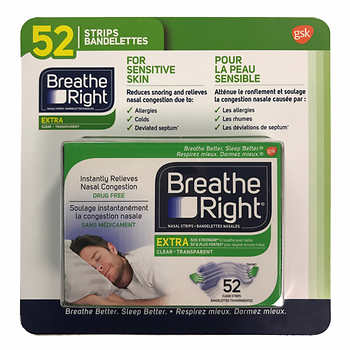 Breathe Right Extra Nasal Strip, 52 Strips (Clear)