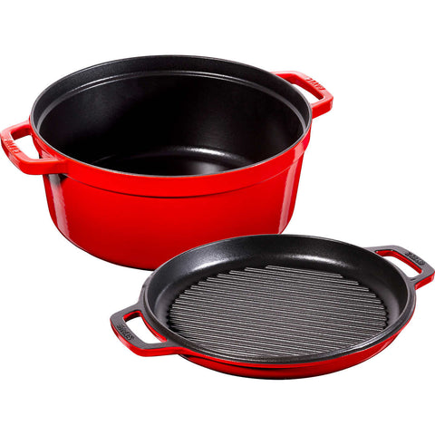 STAUB Enameled Cast Iron Braise and Grill Set- 6.7 L (7 qt.)