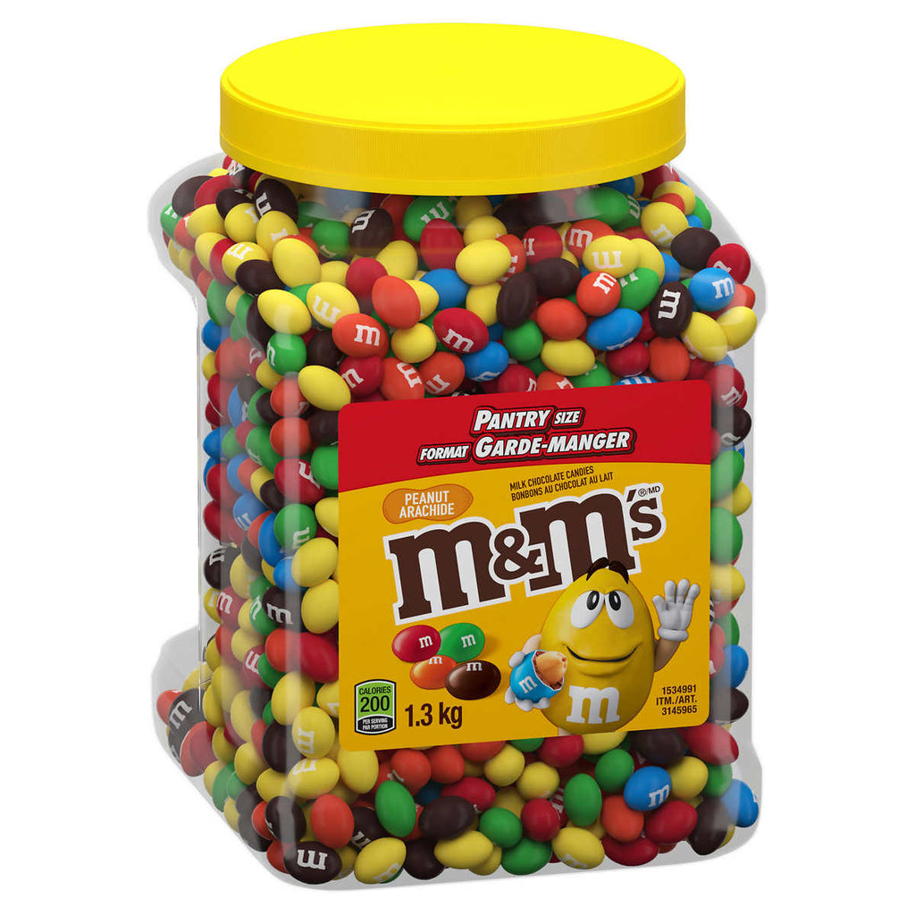 M&M's Milk Chocolate Colorful Candy in Plastic Jar, Pantry Size