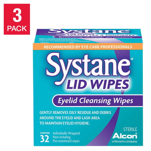 Systane Eyelid Cleansing Lid Wipes - Sterile (Count of 32 x 3)