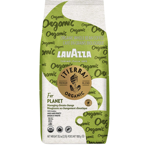 Lavazza Organic Tierra! Premium Blend Whole Bean Coffee  (1Kg)