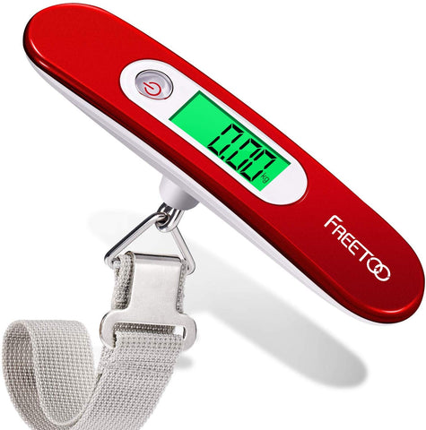 FREETOO Portable Luggage Scale With Tare Function 50KG Capacity (Red). - shopperskartuae