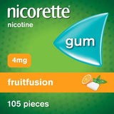 Nicorette Fruitfusion Gum (4 mg,105 Pieces)- Stop Smoking Aid Chewing Gum. - shopperskartuae