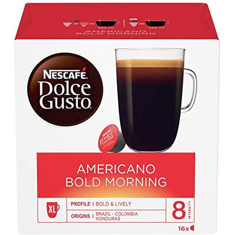 Nescafe Dolce Gusto Americano Bold Morning Coffee Pods (16 Capsules). - shopperskartuae