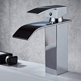 Waterfall Basin Sink Mixer Tap Bathroom Lever Single Handle Chrome Leadless Brass Faucet - shopperskartuae