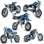 Meccano Erector, 5 in 1 Model Building Set - Motorcycles, 174 Pieces, for Ages 8 and up, STEM Construction Education Toy - shopperskartuae