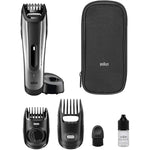 Braun Beard Trimmer BT5090 With 25 length settings,Precision trimmer, charging station and case (Silver). - shopperskartuae