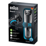Braun Beard Trimmer BT5090 With 25 length settings,Precision trimmer, charging station and case (Silver). - shopperskartuae