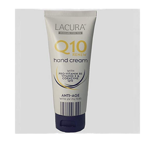 LACURA Q10 Hand Cream with PRO-VITAMIN B5 VITAMIN E & CONZYME Q10 ANTI-AGEكريم اليدين لمكافحة علامات تقدم السن والتجاعيد مع فيتامين بي 5 و فيتامين ايه وانزيم كيو 10 - shopperskartuae