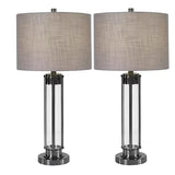 The Uttermost Co Glass and Steel Table Lamps, 2 Pack