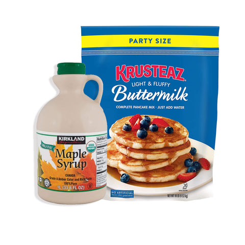 Kirkland Signature Organic Maple Syrup 1 Litre & Krusteaz Buttermilk Complete Pancake Mix 4.53 Kg