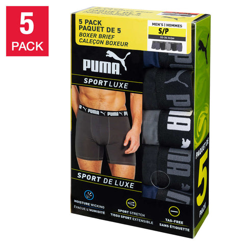 PUMA Sport Luxe Men’s Active Boxer Brief 5-pack