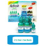 Refresh Tears Lubricant Eye Drops- Compatible with all contact lenses - 4 X 15ml + 1 X 5ml bottle