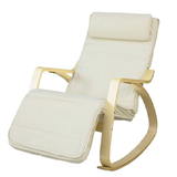 SoBuy Comfortable Relax Rocking Chair Lounge Chair Recliner with Footrest Design (White (FST16-W))