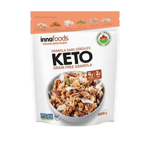 Organic Keto Grain Free Granola Inno Foods, 600 gm(Almonds, Pecans, Coconut, Pumpkin, Sunflower & Hemp seeds)