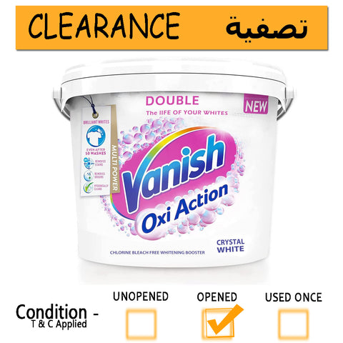 Vanish Gold Fabric Stain Remover Oxi Action Powder Whites (2.0Kg)- Clearance