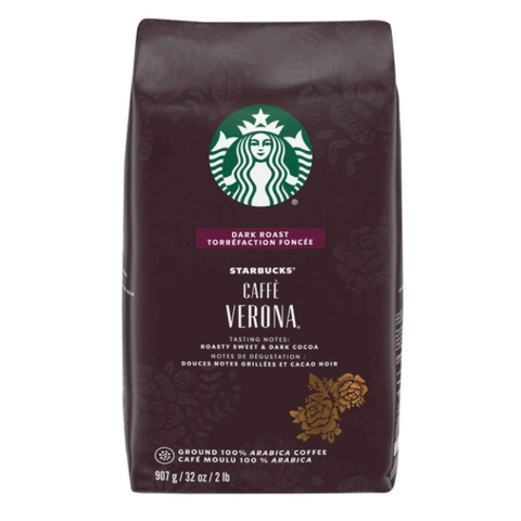 Starbucks caffe verona ground coffee dark roast 907g