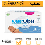 Water Wipes Purest Baby Wipes Sensitive Skin 60 Counts x Pack of 12 (720 Wipes)- Clearance