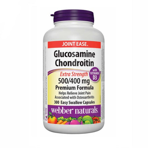webber naturals Glucosamine Chondroitin 500 mg/400 mg with Vitamin D3-2 x 300 Capsules - shopperskartuae